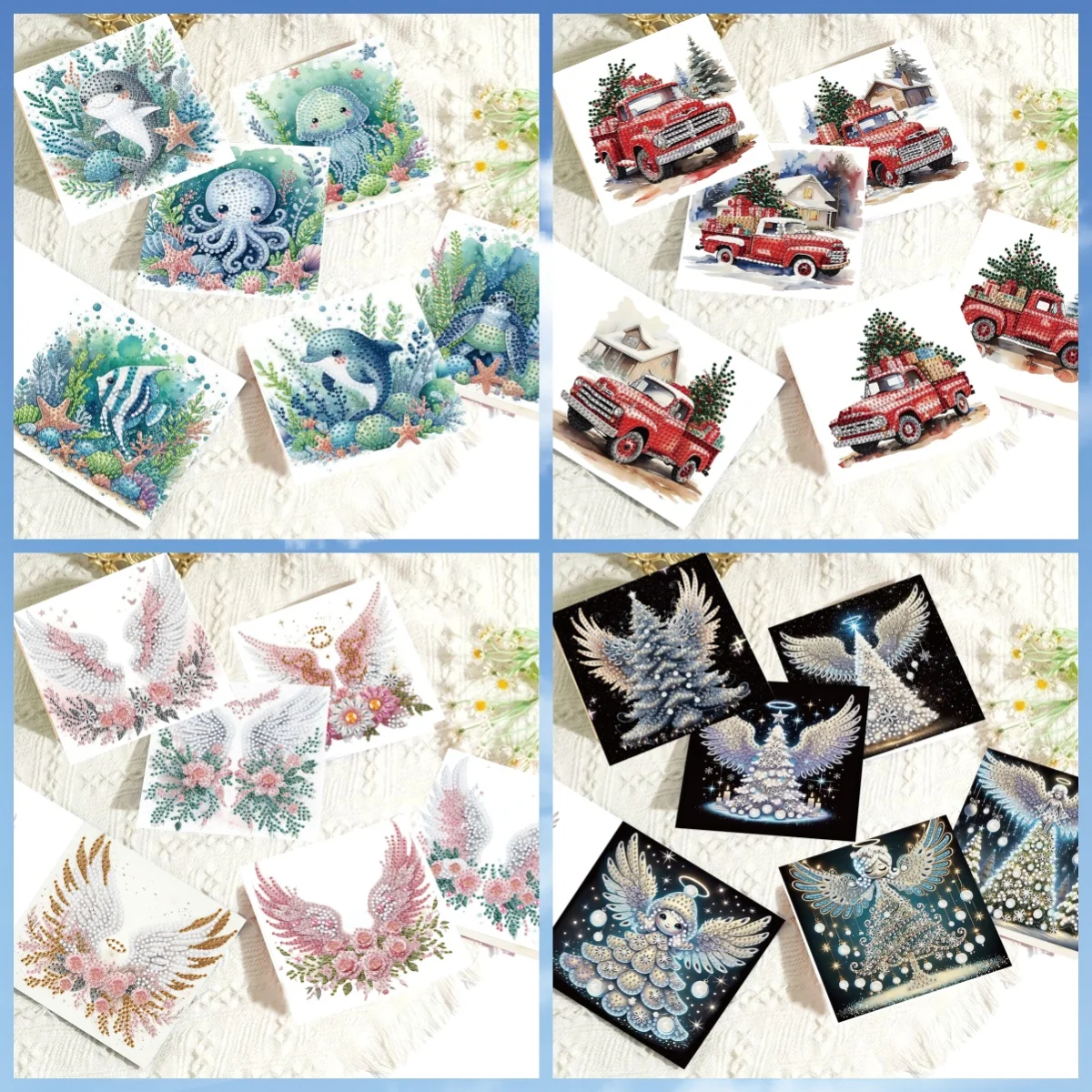 6 conjuntos de pintura de diamante com padrão animal DIY - cartões exclusivos para família e amigos, perfeitos para festas de fim de ano