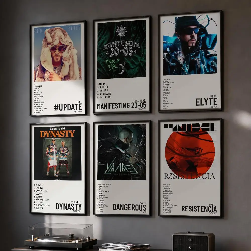Sänger Y-Yandel Album-Poster HD Wandaufkleber für Zuhause, Flur, Wohnzimmer, Schlafzimmer, Bar, Büro, Dekor, Kunstdrucke