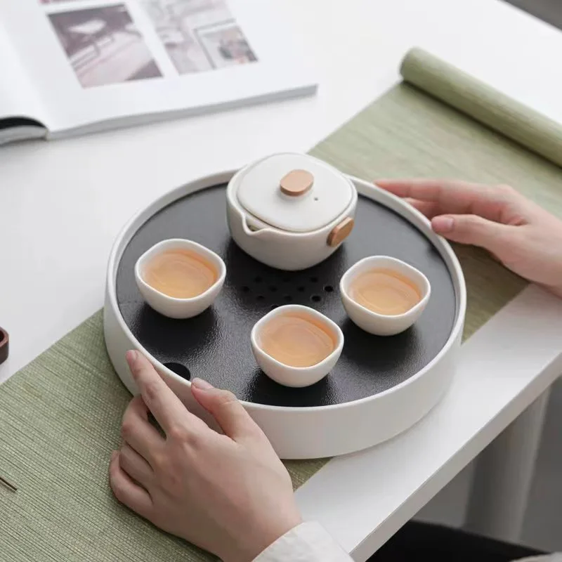 

Чайный сервиз для домашнего использования, Чайник кунг-фу, Керамический послеобеденный чай, Высококачественное искусство чая, Чайный поднос, Питьевой чай, Заваривание чая, Гостиничный чай