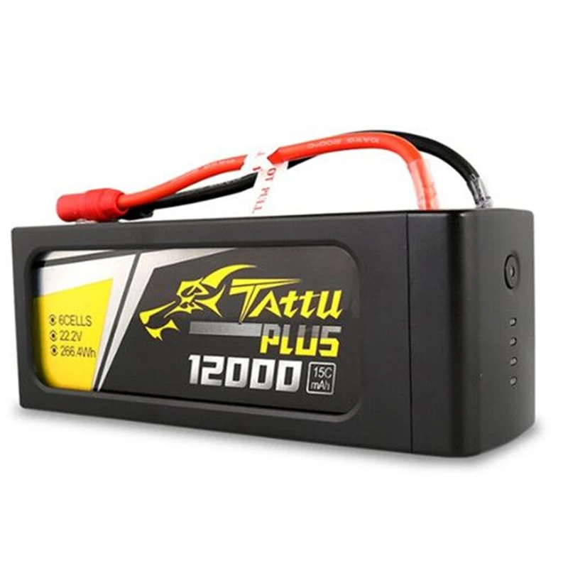 

Tattu Plus 12000mAh 22.2V 15C 6S1P Lipo Smart Battery Pack with AS150 + XT150 Plug Fpv Battery RC dro.ne