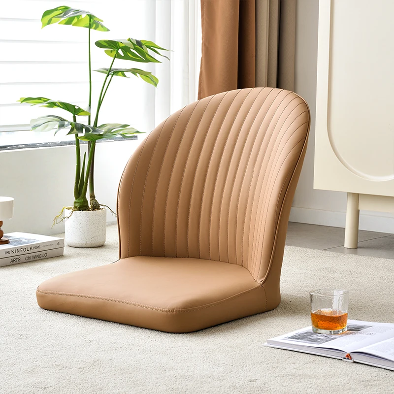 Kursi Lantai Jepang Sandaran Kursi Tatami untuk Tempat Tidur & Jendela Teluk Sofa Malas Tanpa Kaki dengan Dukungan Lumbar Bangku Meditasi Ergonomis