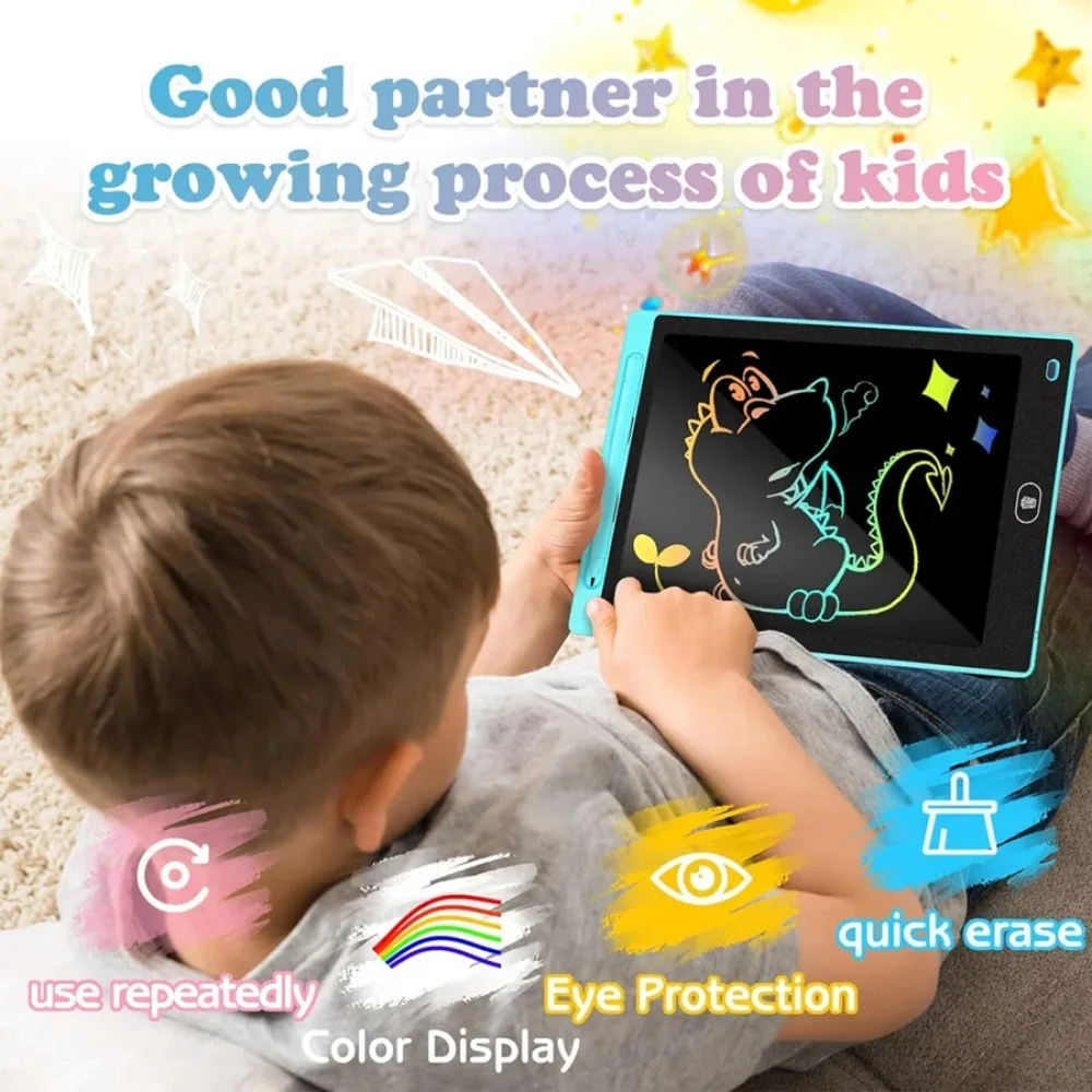 12 Inch LCD Color Screen Electronic Drawing Board for Kids Writing Tablet Handwriting Pad Painting Tool Toys for Children Gifts