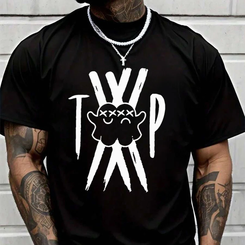 

Twin Paranormal Merch Anime Men's Graphic Black T-Shirt New Men's Casual O-neck Short Sleeve Tees