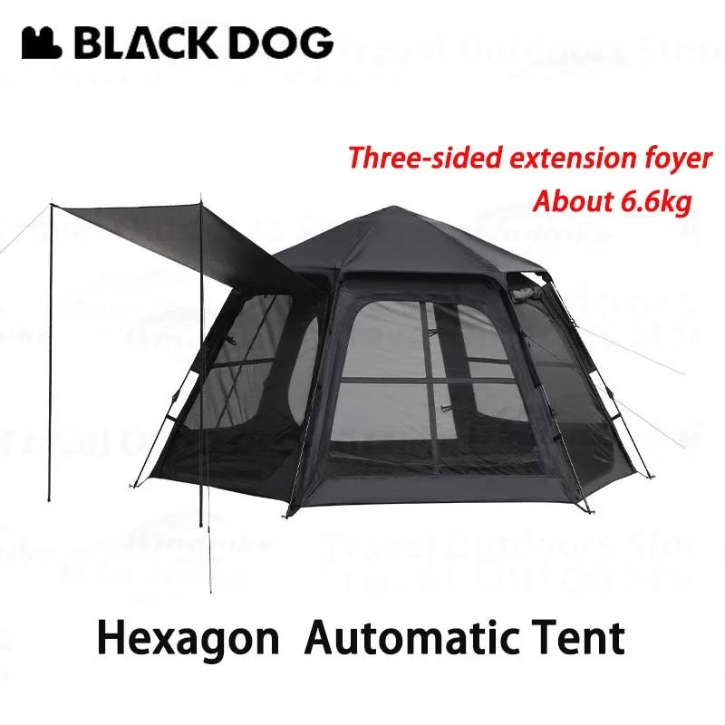 Naturehike BLACKDOG Hexagon Camping Tent Cabin One-touch Automatic Tent for Outdoor Beach 150D Oxford Waterproof PU3000mm UPF50+