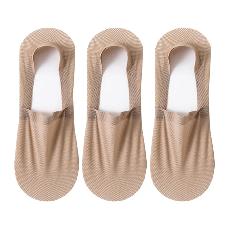 3Pairs Mannen Bootsokken Dunne Ademende Zachte Casual Zomer Onzichtbare Sok Hoge Kwaliteit Effen Kleur Siliconen Antislip Low cut Sox