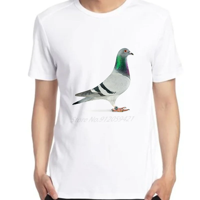 Bird Fly Animal Pigeon Unisex Black White T-Shirt Oversized Vintage Short Sleeve T Shirts Fashion Graphic T Shirts Men Clothing