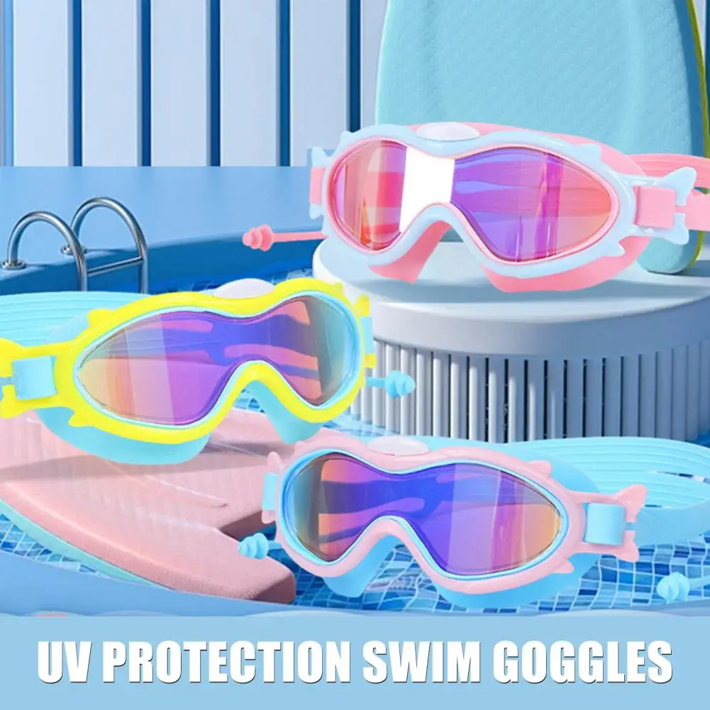 Óculos de natação profissionais para crianças, óculos antiembaçante à prova d'água para piscina, visão clara, óculos de natação para crianças de 6 a 14 anos