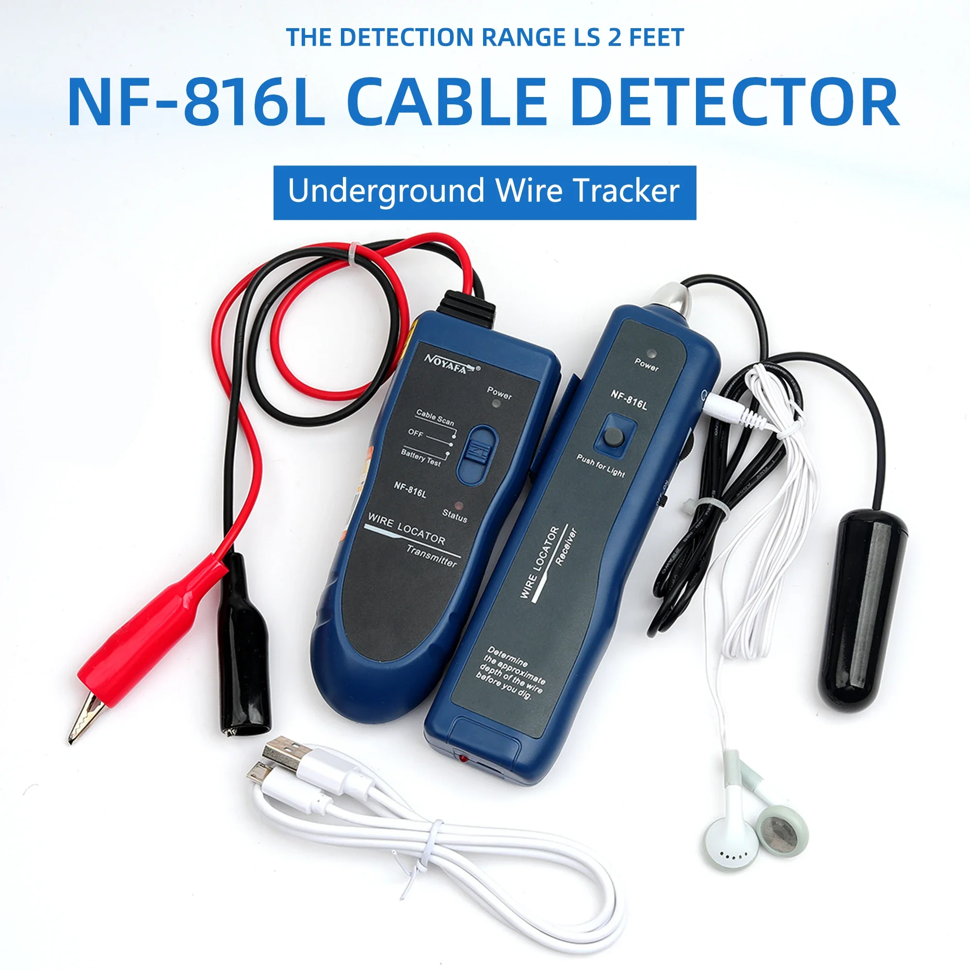 NF-816L cable tester rechargeable professional find underground dark line,underground cable detector hidden cable detector