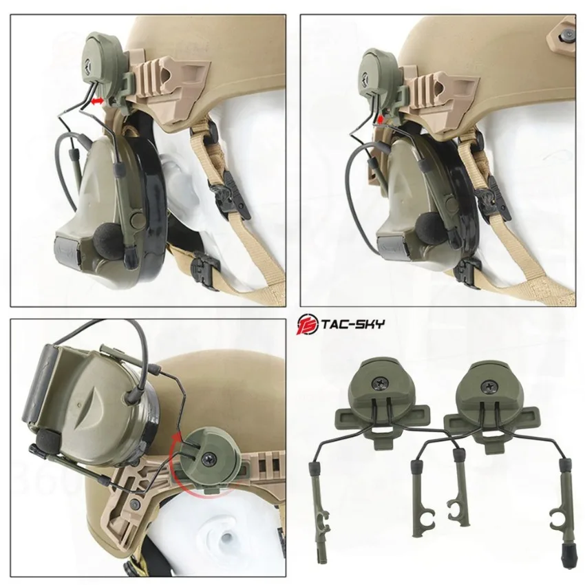 TAC-SKY Tactical Helmet Rail Adapter Wendy EXFIL 3.0 Compatible With Pelto COMTAC III I II Tactical Headset