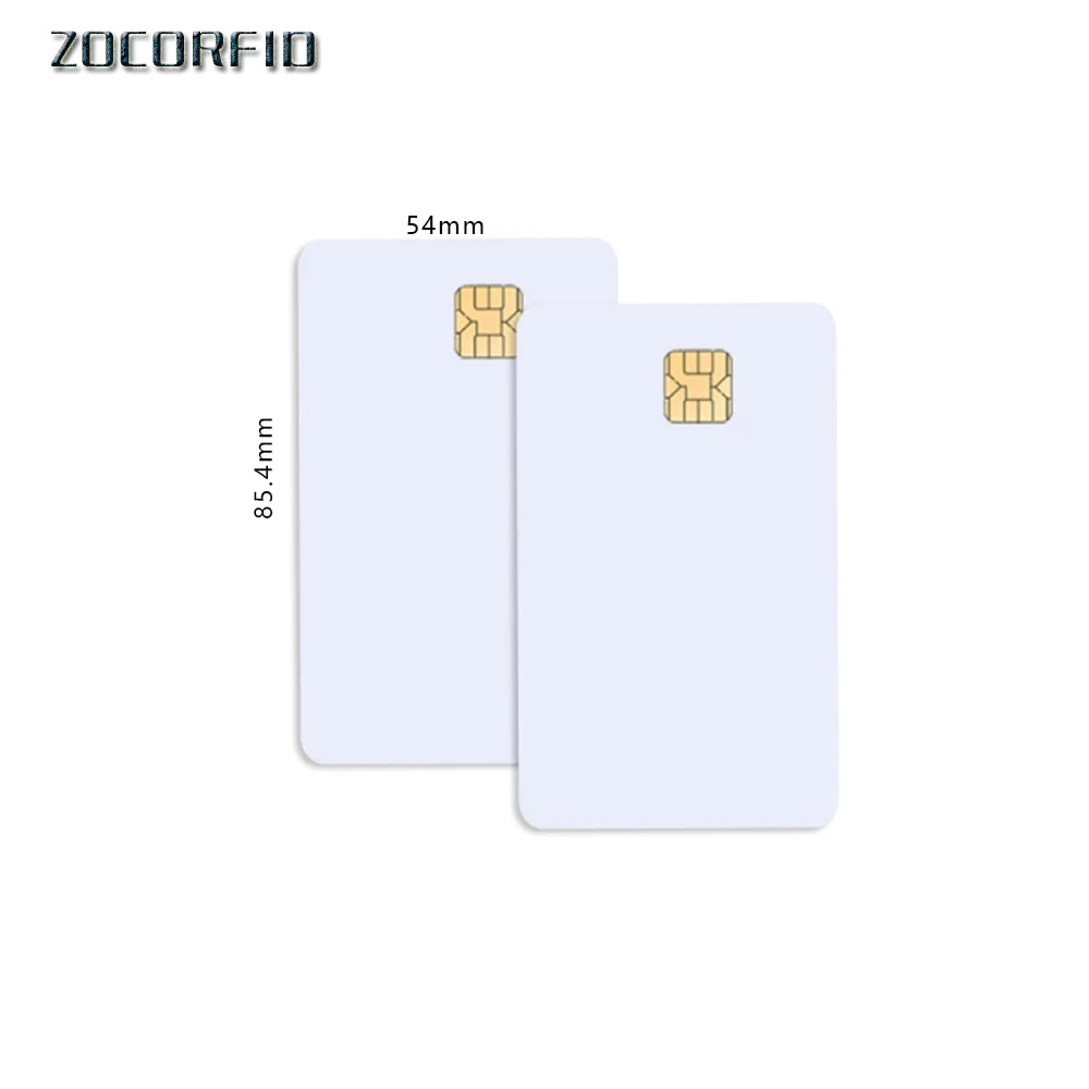 100pcs/lot  SLE4428 Contact IC Big Chip - White PVC Smart Card 30mil Glossy for Contact Chip IC