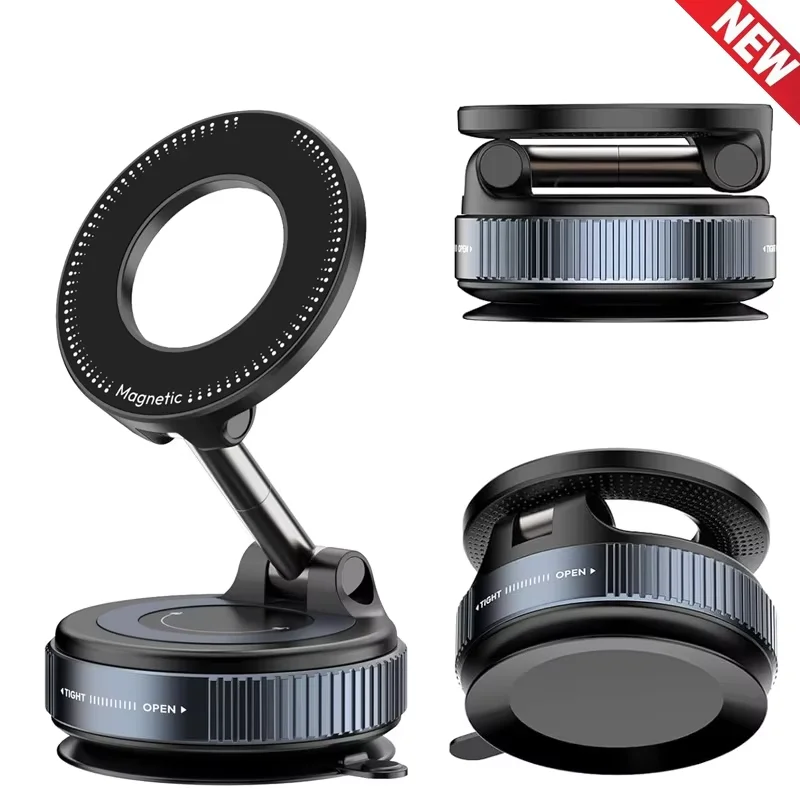 Universal Magnetic Car Phone Holder, Strong Suction Cup 360° Rotate Foldable Car Phone Mount Stand for Cellphone GPS Navigation