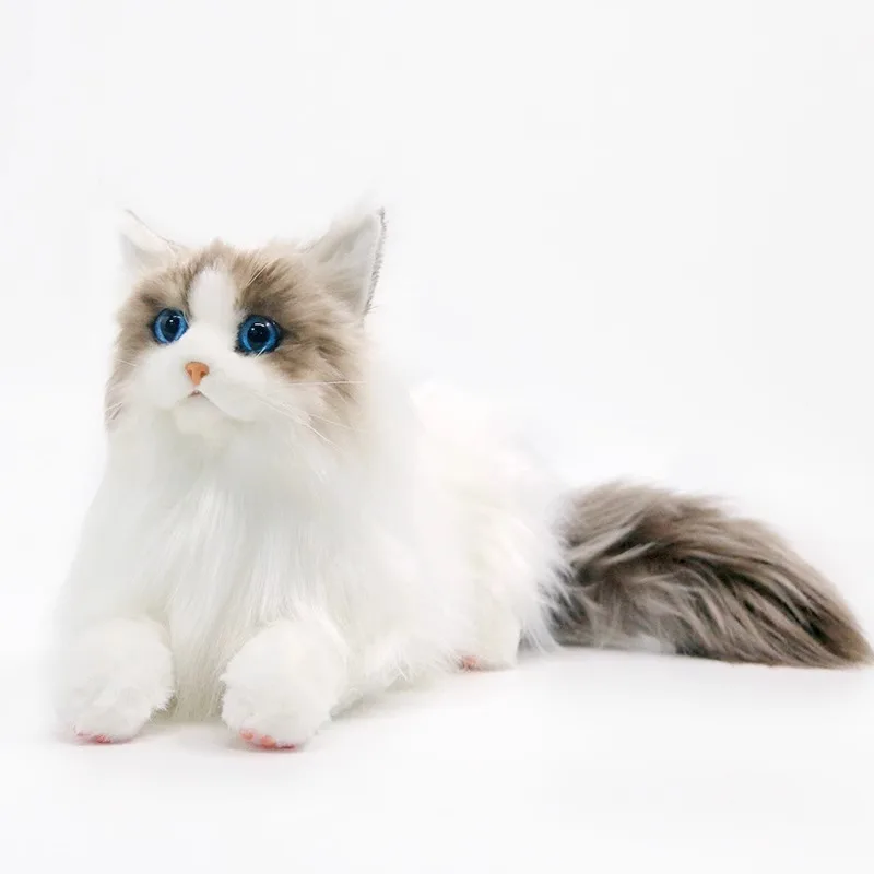 Lifelike Simulation Ragdoll Cat Plush Toy Fluffy Soft Stuffed Animal Doll Cute Toy Birthday Gift For Friends Home Decor
