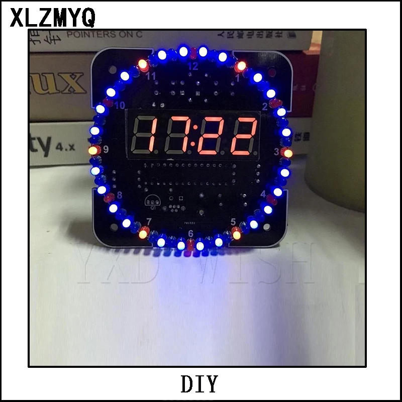 DS1302 DIY Rotating Digital LED Display Module Alarm Electronic Digital Clock Kit 51 SCM Learning Board 5V DS1302 DIY Kit