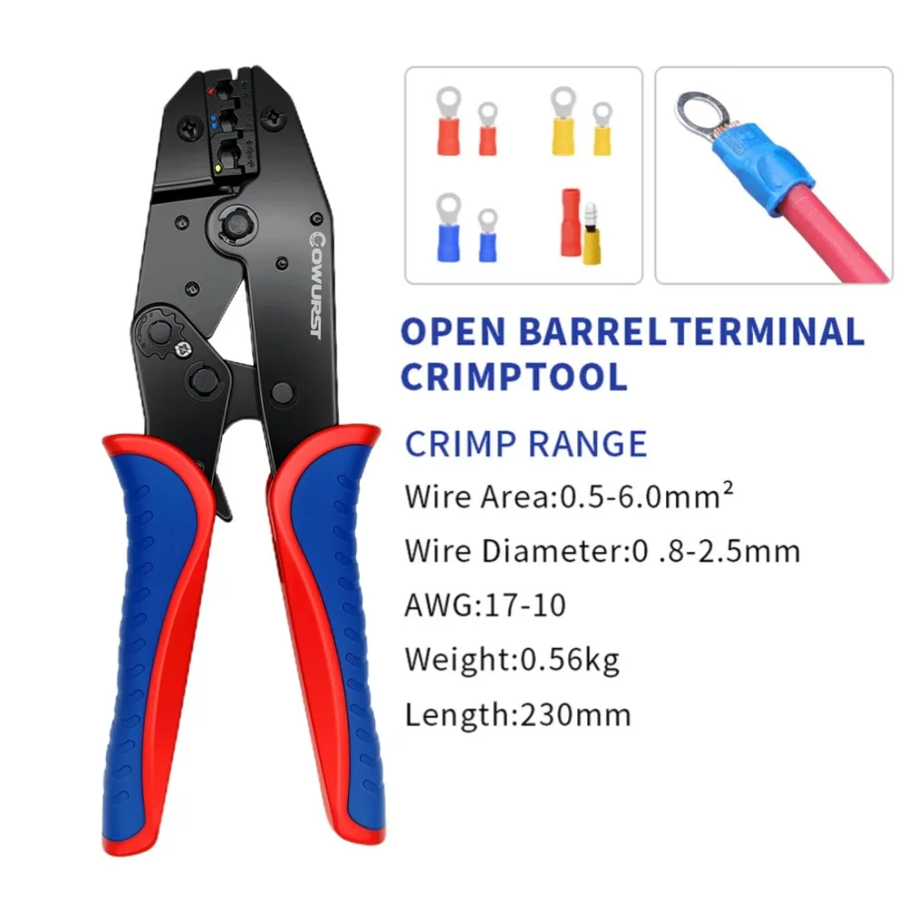 Pinza a crimpare preisolata HS-30J con set di ganasce sostituibili per crimpatura di terminali automobilistici e fotovoltaici