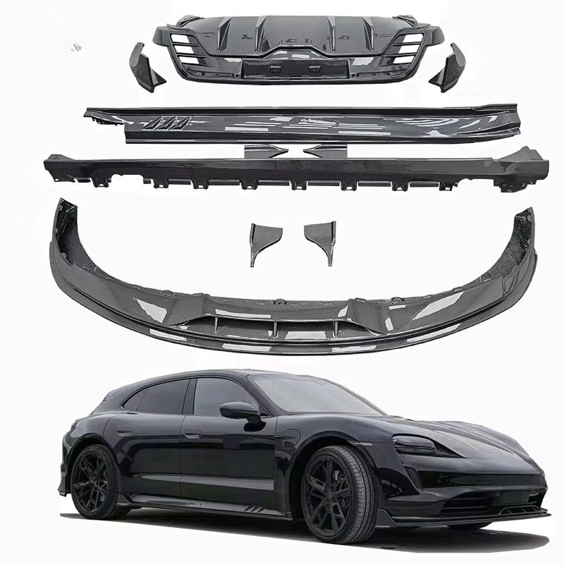 

Carbon Fiber Kit for Taycan Upgraded Body Kit Front Lip Rear Diffuser Side Skirts