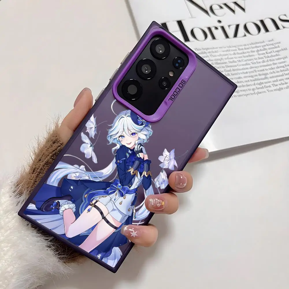 جينشين إمباكت فورينا حافظة لهاتف سامسونج جالاكسي S25 S24 S22 S23 Ultra S21 S23 Plus 5G غطاء لامع من البولي يوريثان الحراري مقاوم للصدمات Funda