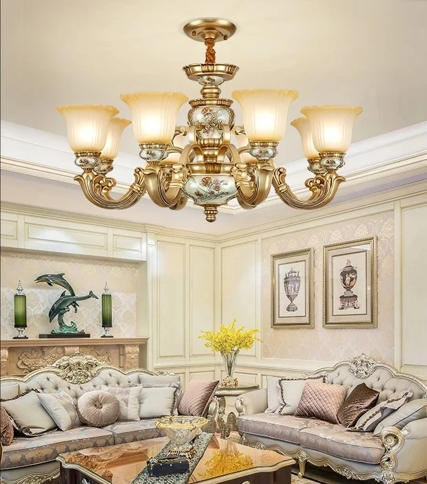 Modern Simple Premium Lighting for Full House,Grand Retro Luxury European Resin Chandelier
