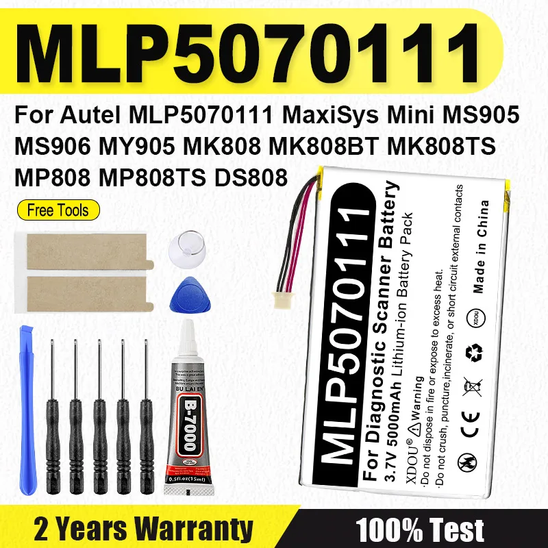 Diagnostic Scanner Battery For Autel MLP5070111 MaxiSys Mini MS905  MS906 MY905  MK808MK808BT  MK808TS  MP808 MP808TS  DS808