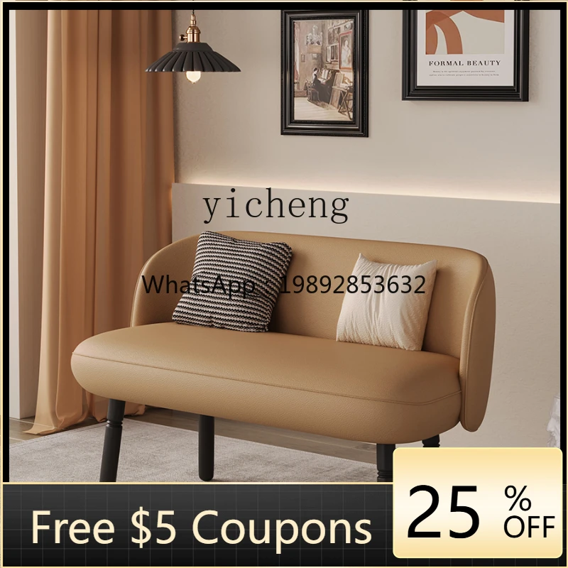 

H3-19 apartment retro double leather bedroom small sofa chair antique living room new model