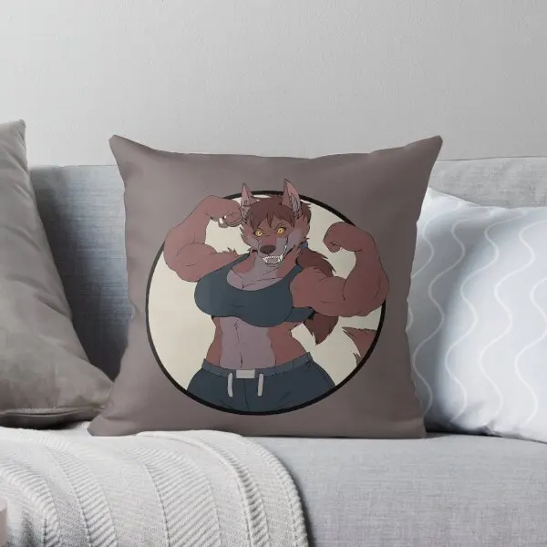 

Gym Werewolf Girl No Text Printing Throw Pillow Cover Office Case Decorative Wedding Fashion Soft Pillows not include One Side