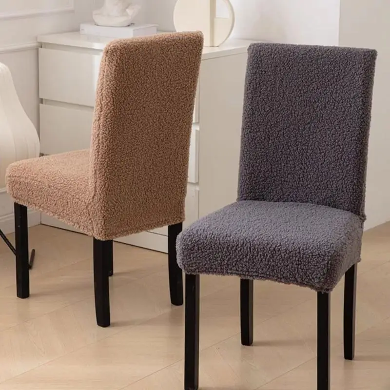 92MF Elegant Thick Plushie Chair Cover Chair Slipcover for Dining and Living Room