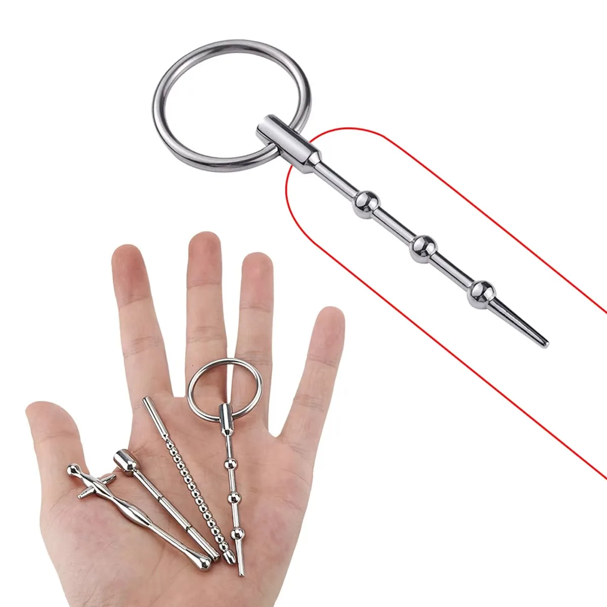 Runyu-palo de ojo de caballo de doble cabeza, masturbador de uretra, dilatador de palo uretral para hombres y mujeres adultos, juguetes sexuales SM, tapón de pene de Metal