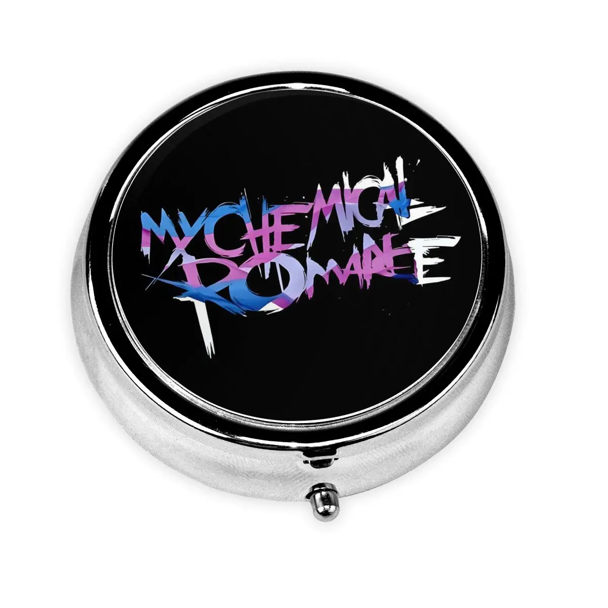 

Romances Small Portable Pill Case for Purse Fashionable Rock Band Music Medicine Storage Case Pill Box For Travel