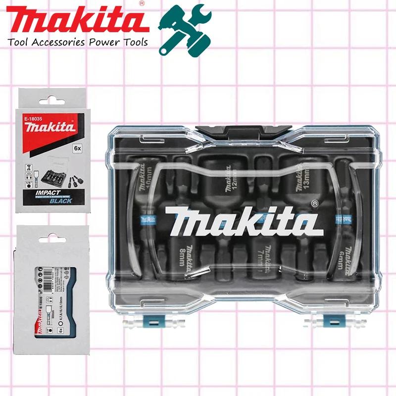 Makita E-18035 Black Impact Magnetic Socket 6X 1/4\