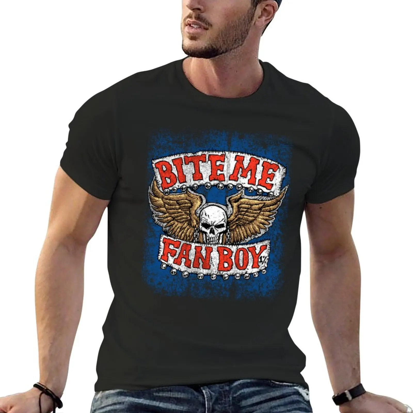 

BITE ME FANBOY! T-Shirt heavyweights anime t shirts cotton graphic tees quick-drying mens t shirt graphic