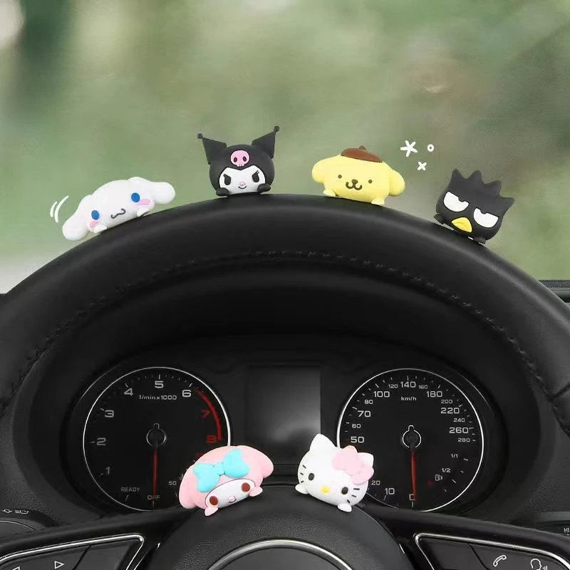 Kawaii Hello Kitty Car Interior Decorations  Kuromi, Melody Cinnamoroll Cartoon Accessories for Cute Vehicle Styling and Gifts