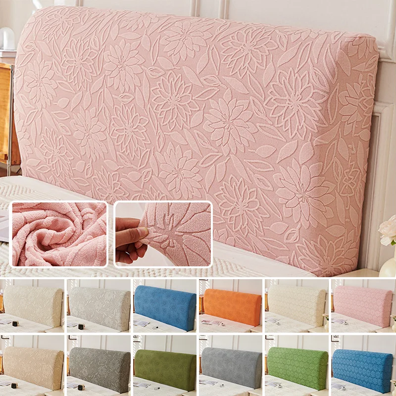 1pcs Full-wrap Headboard Cover Soft Elastic Jacquard Head Cover Nordic Home Decor Solid Color Bed Back Dust Protector Cover