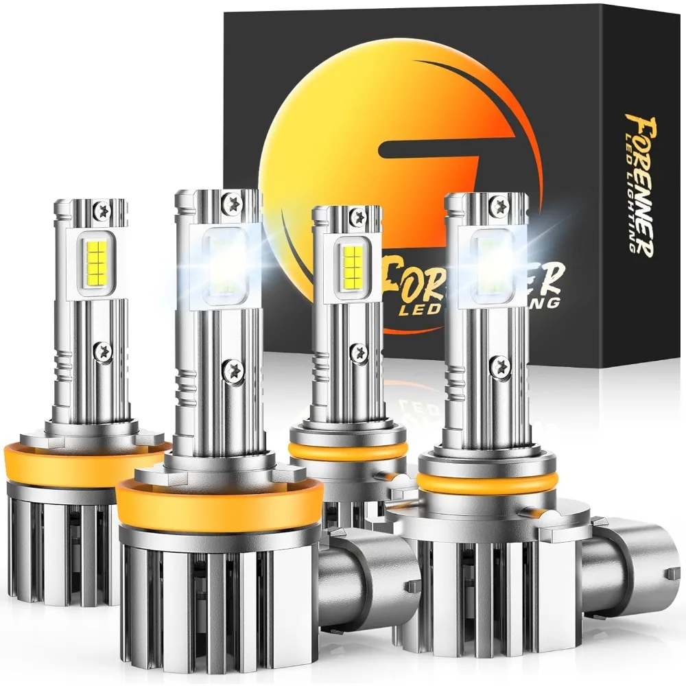 

H11 9005 Light Bulb Combo, 60000LM Brightness 900% Brighter, 1:1 Size Easy Installation 9005/HB3 H11/H9/H8 Fog Light, 10-Year L
