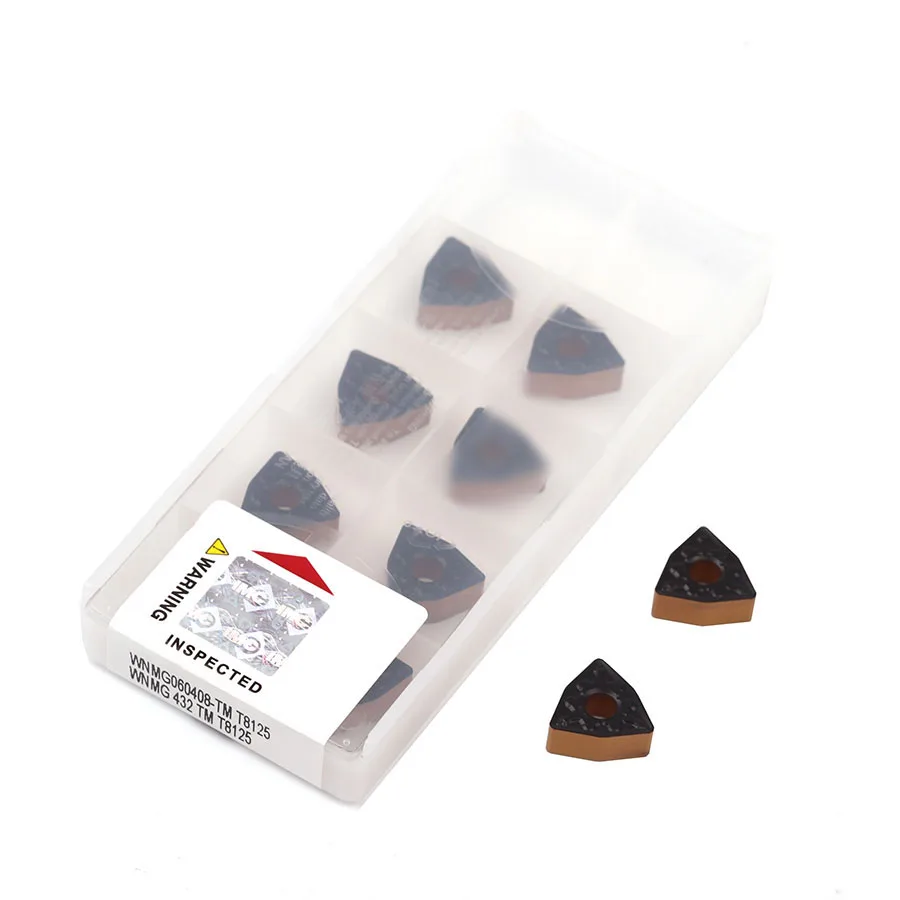 10pcs WNMG060408 TM T8125 High-quality cutting inserts Carbide alloy turning inserts CNC lathe processing tools for steel parts