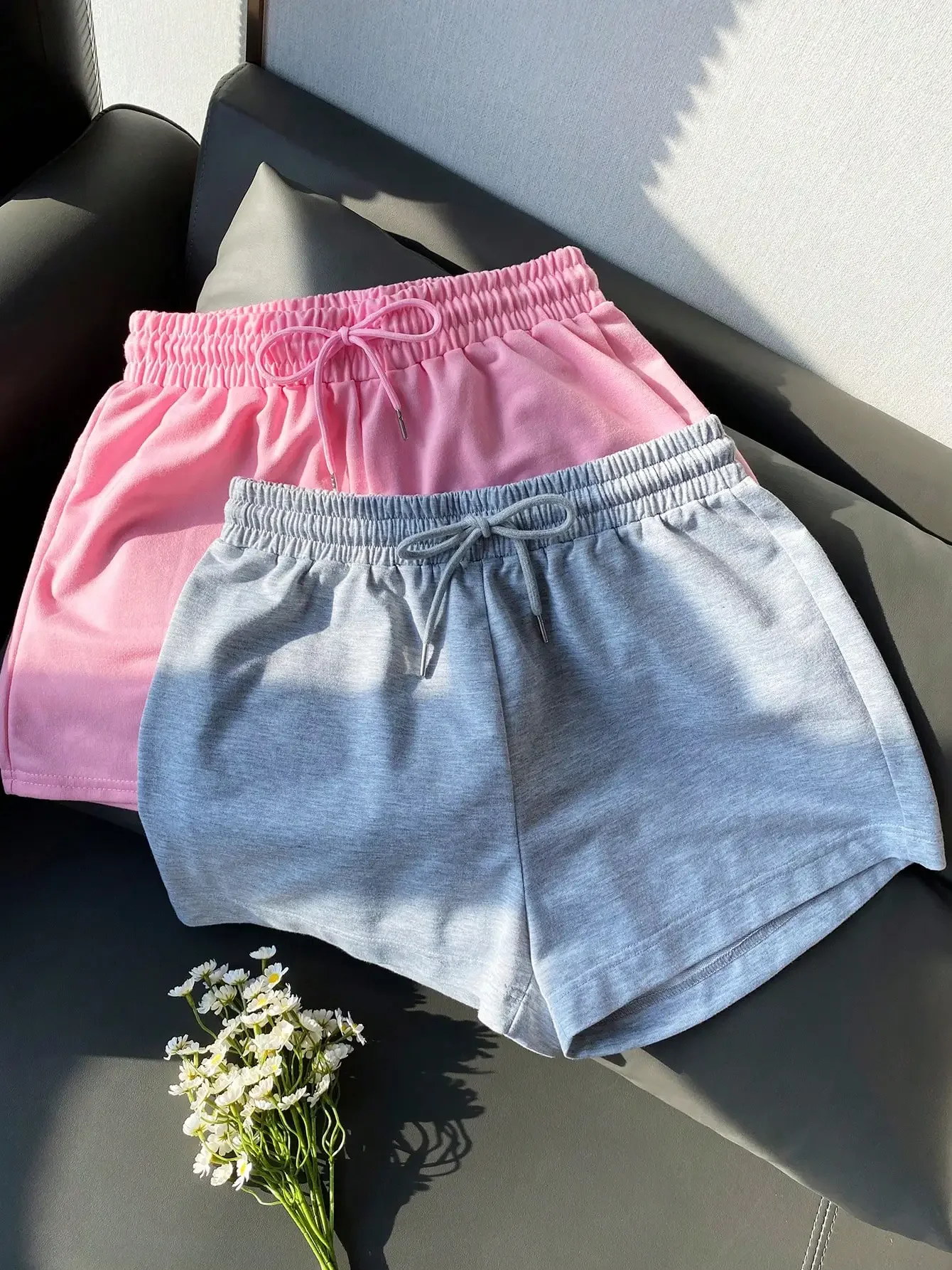 

2pcs Women's Casual Shorts, Suitable For Spring And Summer