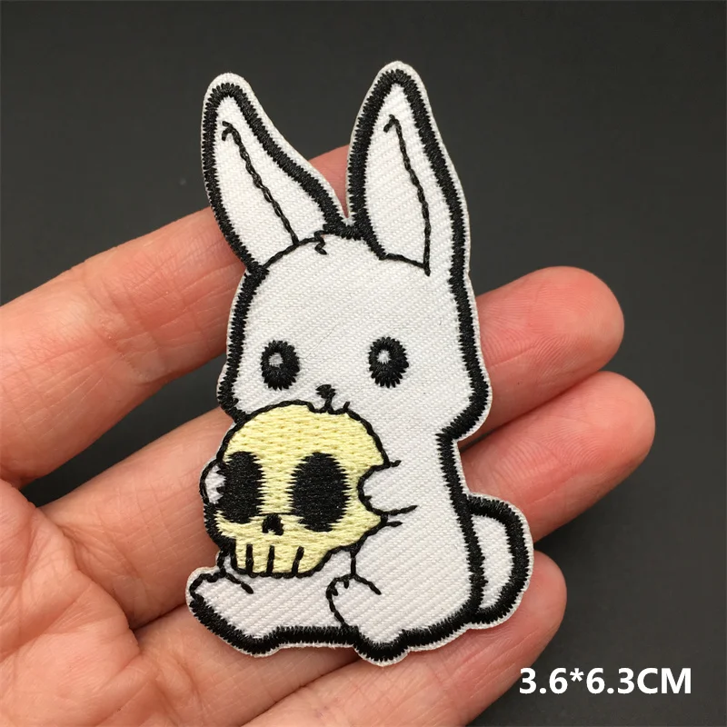 Black and White Embroidered Patches for Clothing Thermoadhesive Patches on Clothes Stickers Iron on Patch Stripes Diy Appliques