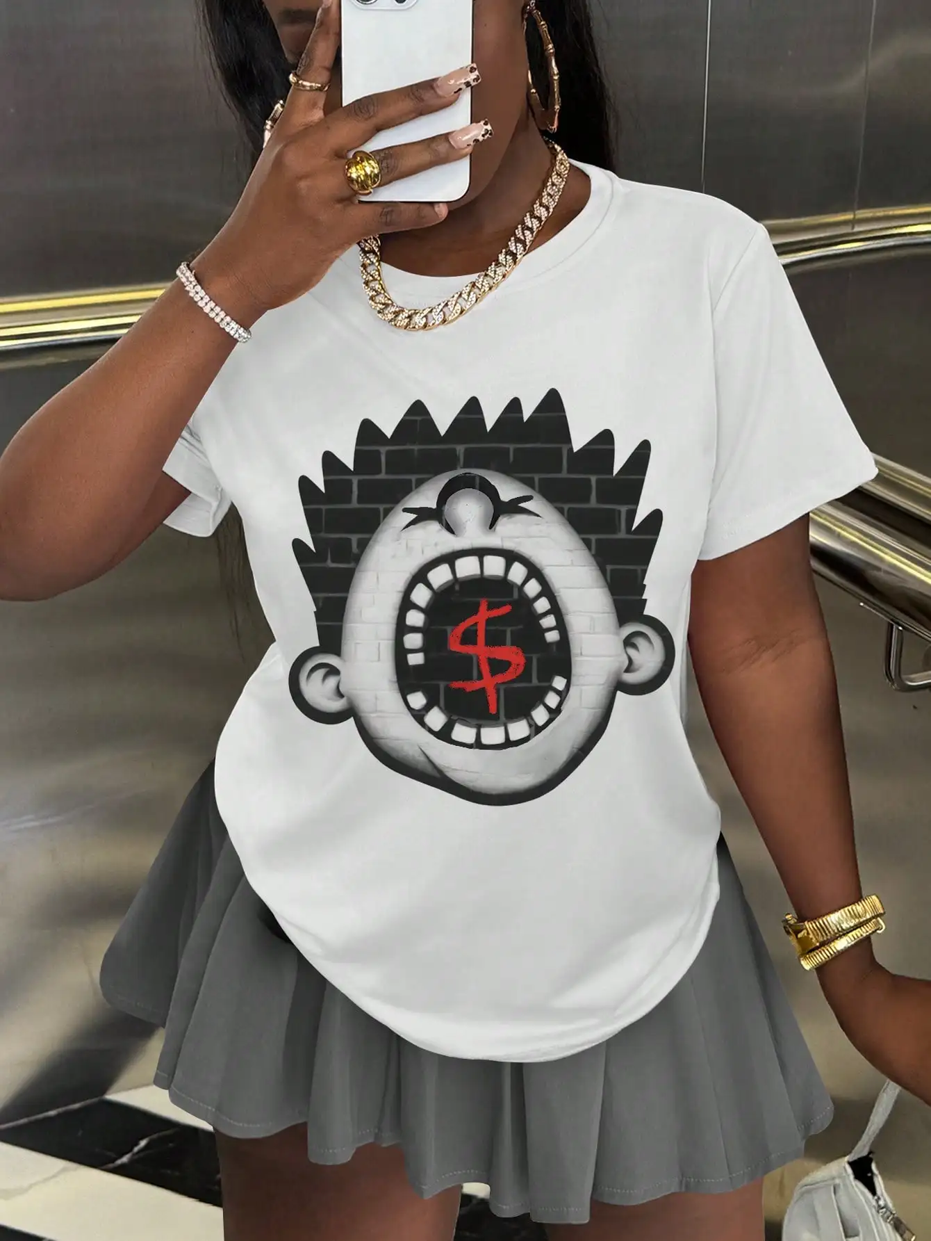 

Женская футболка с короткими рукавами и принтом размера PLUS, свободная и повседневная, мягкая, удобная и дышащая, для занятий спортом на открытом воздухе