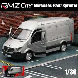 Carrinha de brinquedo Mercedes-Benz Sprinter MPV para crianças, cidade RMZ, modelo de carro diecast miniatura, coleção pull back, presente para criança, 1:36