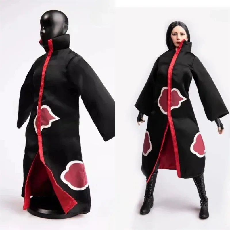 

1/6 Scale Black White Printed Man Female Soldier Action Figures Clothes Trench Coat for 12inch Soldier Model