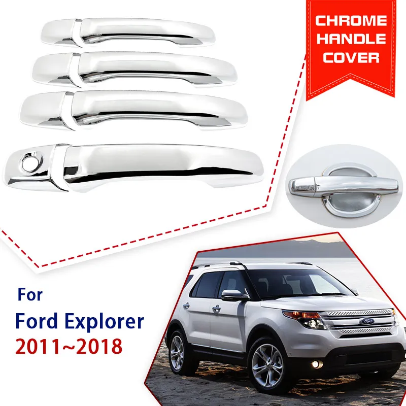 

Chrome Outer Door Handle Cover for Ford Explorer U502 2011 2012 2013 2014 2015 2016 2017 2018 Car Protective Accessories Sticker