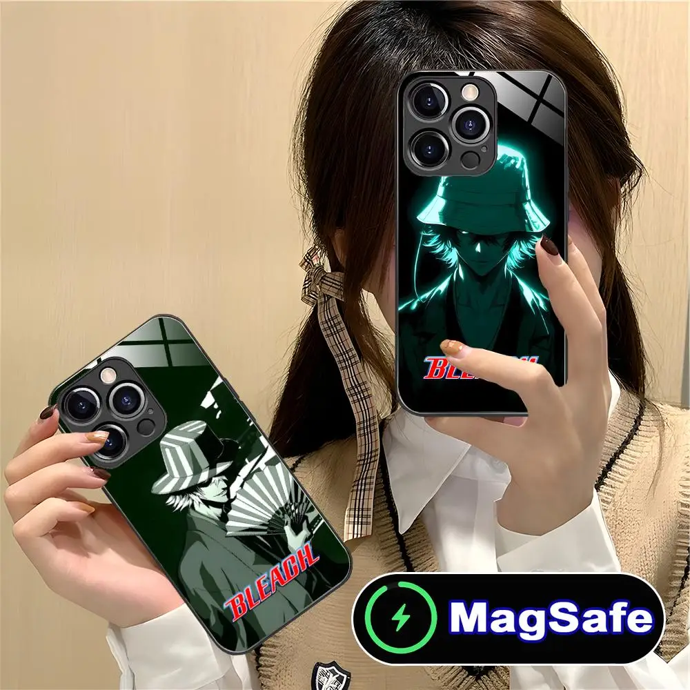 

Чехол для телефона MagSafe из стекла с изображением Кисуке Урахары для iPhone 17 16 15 14 13 12 11 Air Pro Max Plus Mini, цветной