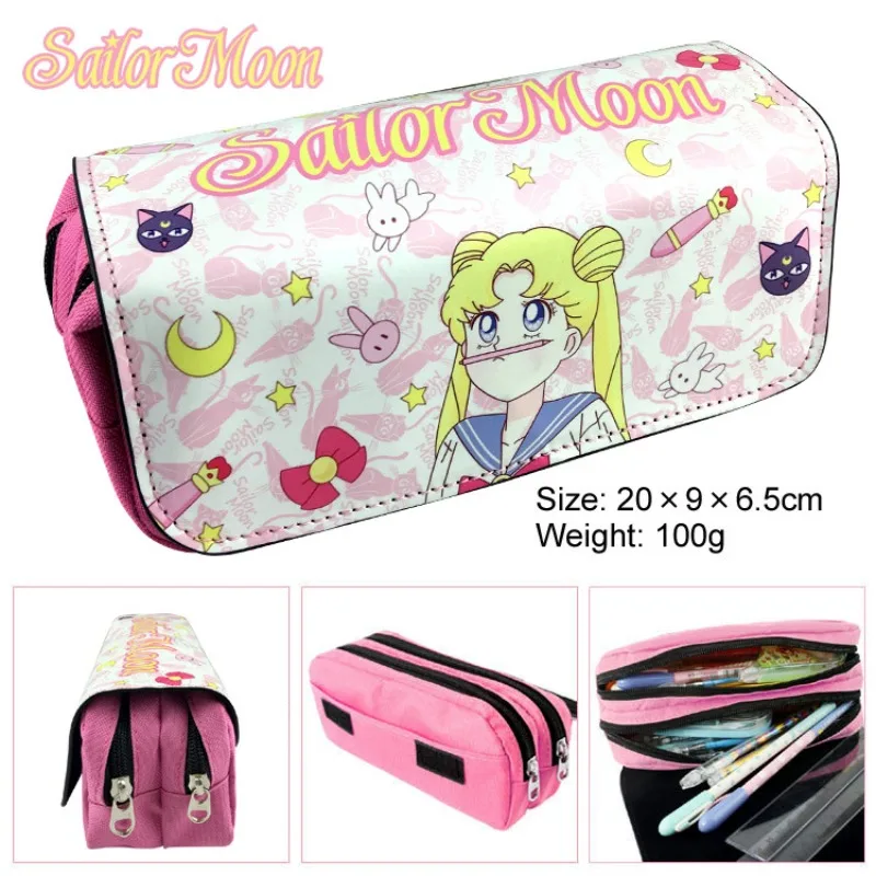 

Anime Sailors Moons Large Capacity Kawaii Pen Box Cartoon Tsukino Usagi Multi Layer Pencil Case Students Stationery Supplies