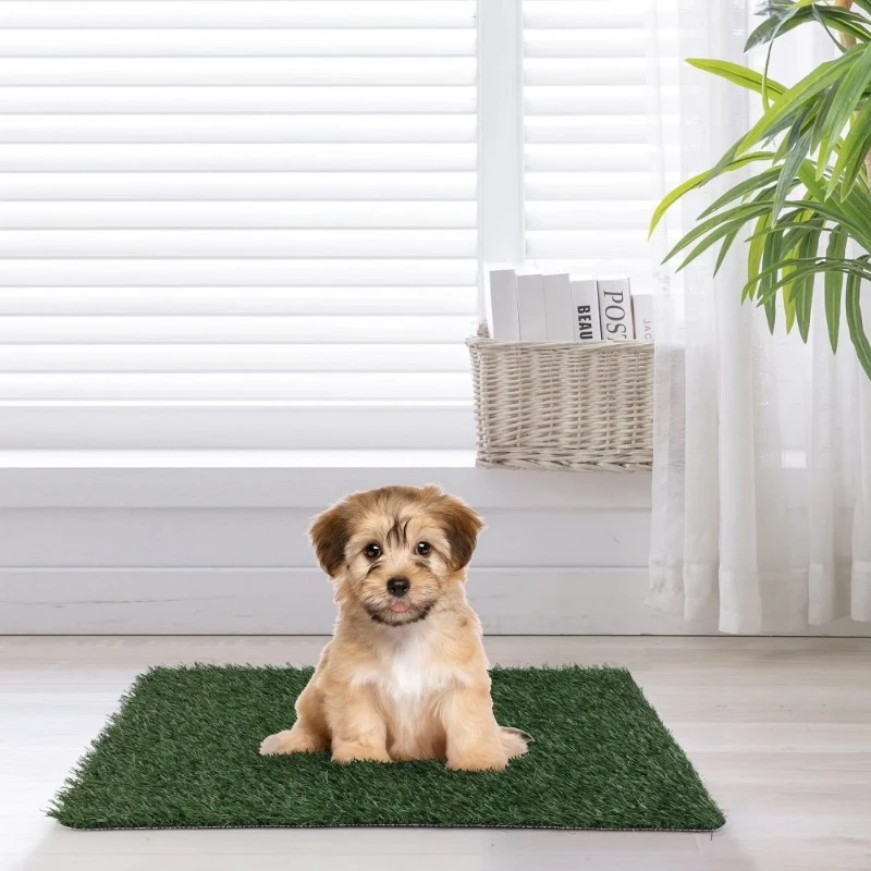 Two-piece indoor dog grass mat potty training and urinal pet training supplies