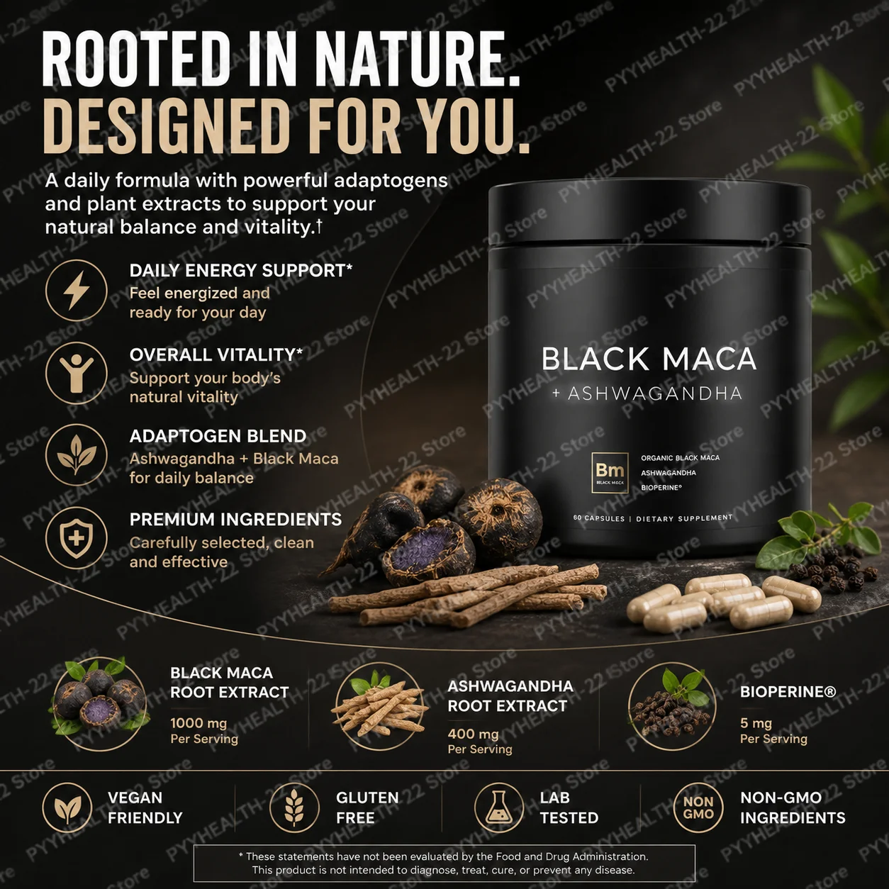 Organic Black Maca Root 40:1 E - đánh giá và giá Ashwagandha Extract Root