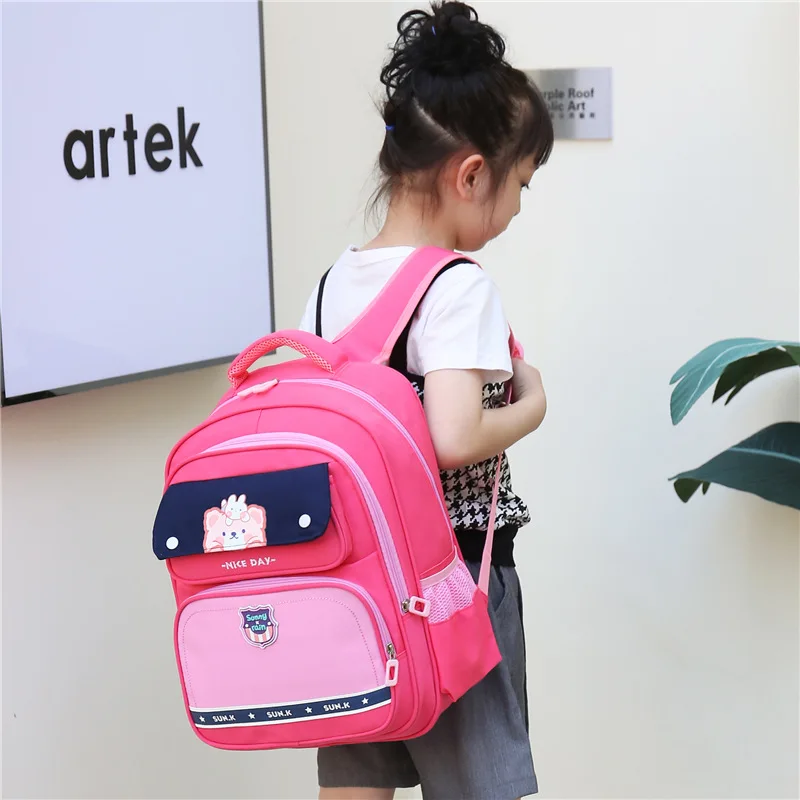 Primary School Students Backpack Boys and Girls Student Schoolbags Lightweight Waterproof and Durable