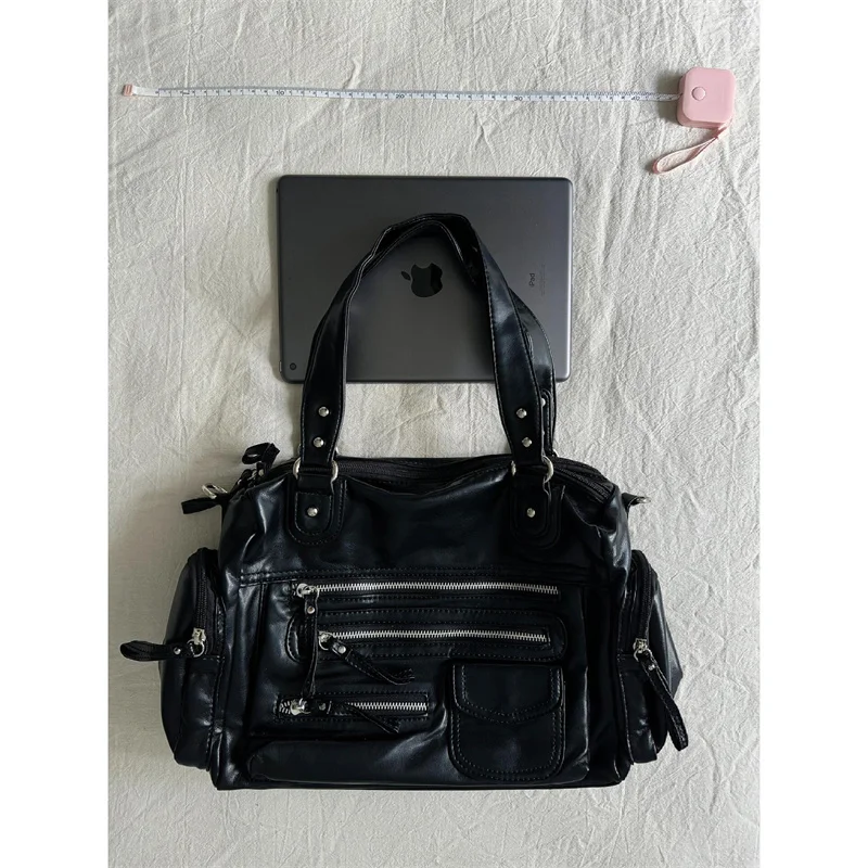 

Casual Soft Motorcycle Bag 2024 Autumn New Sle Large Capaci Single oulder Crossbody Bag for Trendy Girls Commuting