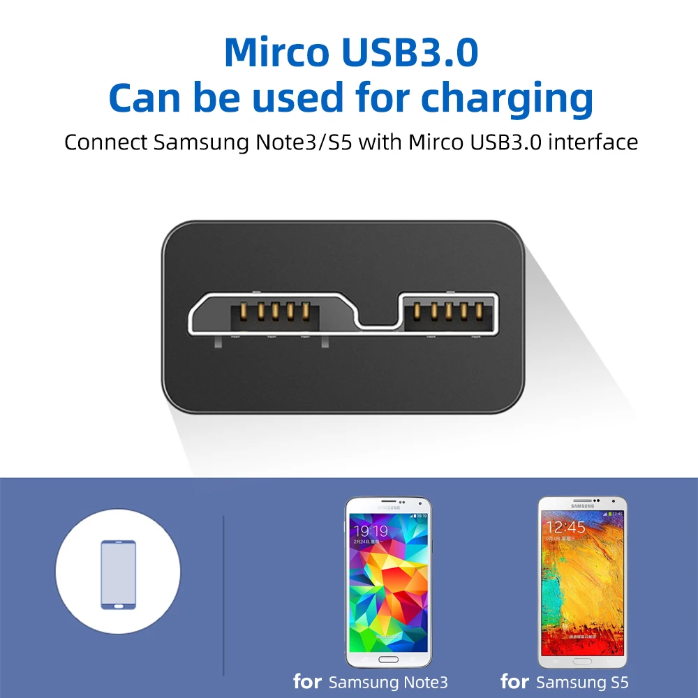 Micro USB 3.0 Kabel Externe Festplatte Festplatte USB3.0 Typ A auf Micro B für Samsung S5 Note3 Canon Kamera Toshiba HDD Datenkabel – Detail 3