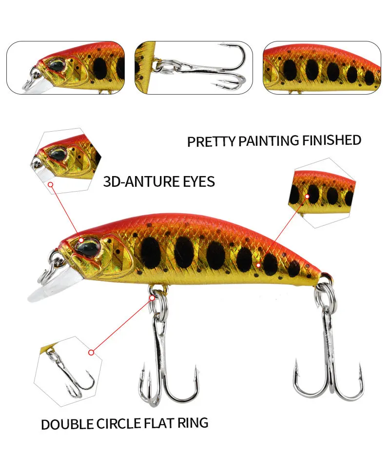 Heißer 38MM 3,2G Mini Japan Modell Sinking Minnow Angeln Lockt Jerkbaits Peche Künstliche Köder Wobbler Köder für forelle Bass Karpfen