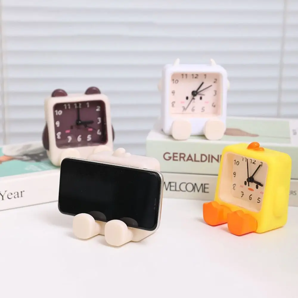 

Multi-functional Desktop Clock Phone Holder Anti-slip Cartoon Children's Alarm Clock Electronics Cell Phone Bracket