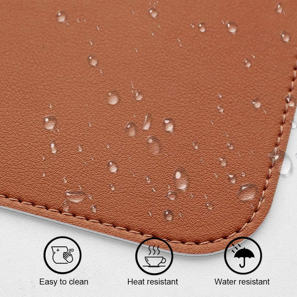 Table PU Leather Thicken Waterproof Mat Camping Wood Roll Table Mat  Heat-Resistant Wooden Desk Pad For Outdoor Picnic BBQ