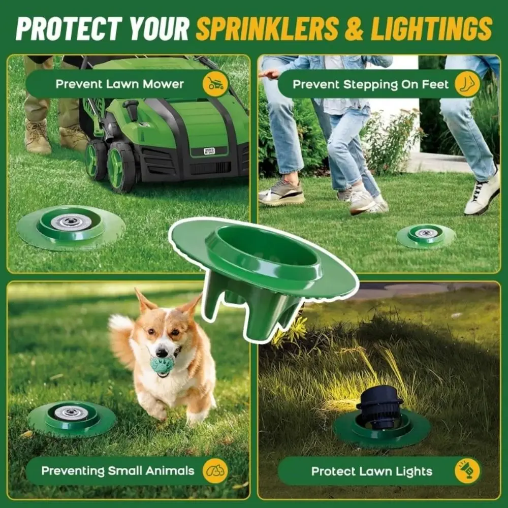 Cuttable Lawn Sprinkler Head Protector Hard Plastic Impact Resistant Garden Sprinkler Protective Cover Anti-trampling Stable